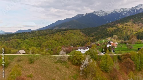 Spring time over the hills of Transylvania , Romanian Carpathian mountains 
