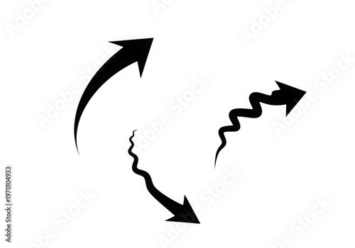 Two black arrows pointing in opposite directions