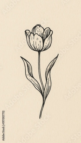 Elegant floral sketch mobile wallpaper