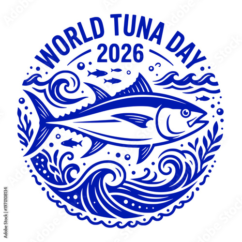 World Tuna Day 2026 Blue Ocean Fish Illustration