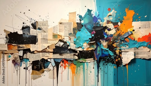 Abstract Artistic Painting with Vibrant Colors.