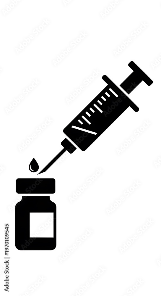 Fototapeta premium Vaccine Injection Icon.