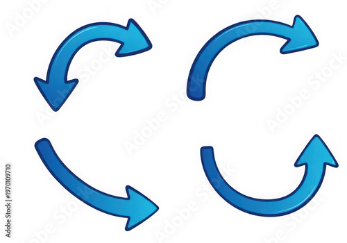 Blue recycling symbol made of arrows