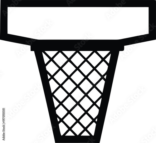 Minimalist black basketball hoop net backboard vector illustration