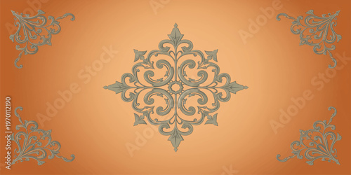 Seamless floral vector illustration featuring an abstract vintage ornament and snowflake patterns for a decorative winter holiday wallpaper design