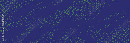 Abstract Sports Background with Fishing Net Texture. Green and Blue Grunge Pattern and Halftone Effect. Dirty Grunge Background