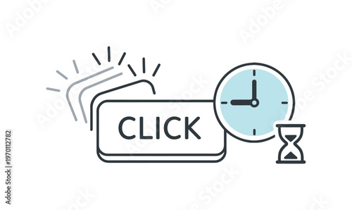 Input rate limiting and prevention of rapid repeated actions in interactive systems, a simple button with multiple fading click marks and a small