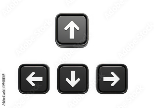 A set of four directional buttons