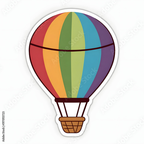 Charming cartoon hot air balloon. Versatile for travel, adventure and whimsical designs.