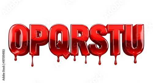 A vibrant red foil party balloon display spelling out happy birthday