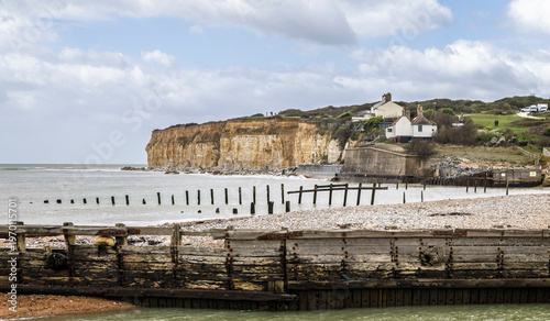 View of South Downs coast from Cuckmere Haven towards Seaford Haed in East Sussex, UK on 30 March 2026