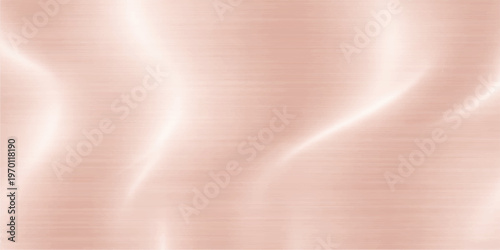 Polished silver stainless steel plate with an abstract wavy design featuring brushed metallic textures and a shiny aluminum surface with light blue spotlight reflections on a smooth gray backdrop