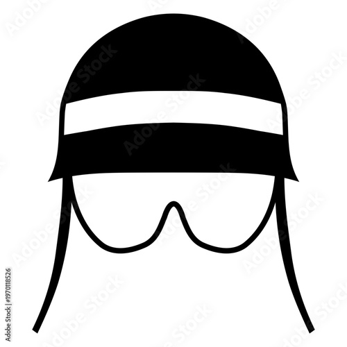 helmet with glasses icon illustration