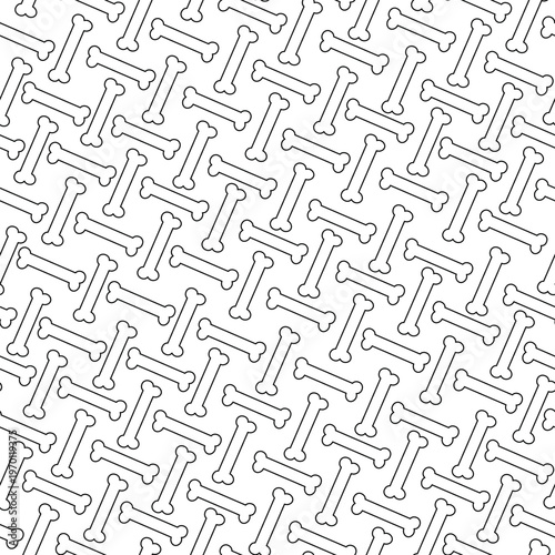 Seamless Dog Bone Outline Pattern Background