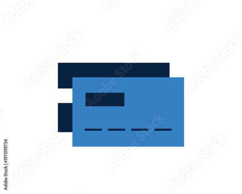 Two stacked credit cards for electronic payments and banking.