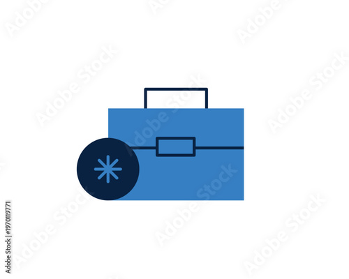 Toolbox or medical kit with a circular gear icon on the front.
