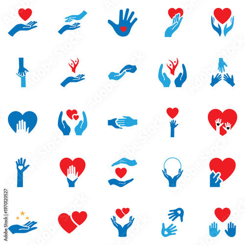Icon for Charity hands .  icons for web and mobile app. Help, caring, solidarity, alms, donate, volunteer, care, charity and more.