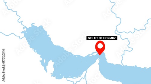 Fotografia Strait of Hormuz map with gulf countries