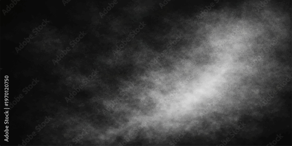 Obraz premium Dramatic black and white smoke textures create a dark grunge cloud pattern with motion like a steam storm against a black night sky backdrop