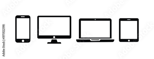 Electronic Device Silhouette Icon Vector Set