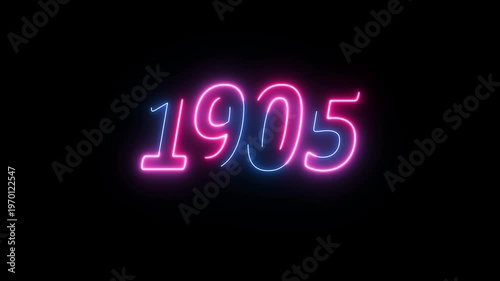 Happy new year 1905 with number on art wall concept. 1905 design element idea with creative unique, simple, modern concept .