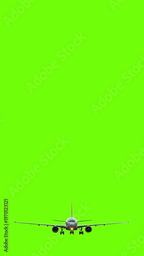 Aircraft  flying, Airplane flies on green screen background