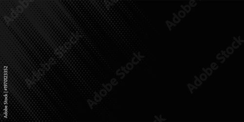 Dark deep black dynamic abstract vector background with diagonal lines. Modern creative halftone premium gradient. EPS 10