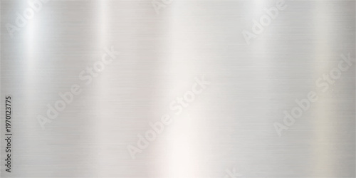 Polished silver stainless steel plate with a brushed metallic texture featuring a smooth gray aluminum surface pattern and shiny chrome reflection for a sleek industrial wallpaper design