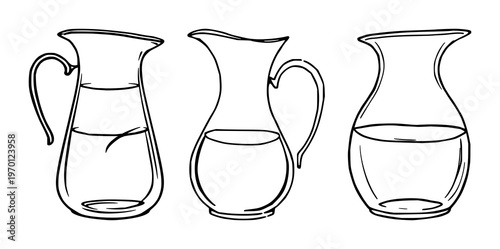 Aquarius zodiac sign set with minimalist black line art design featuring water bearer, astrology, horoscope with zodiacal constellation and celestial symbols