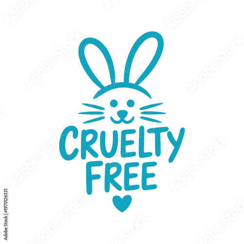 Cruelty free bunny logo with heart a symbol of ethical products