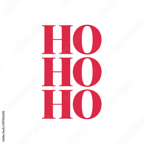 Repetitive red text spelling ho ho ho in a stacked arrangement