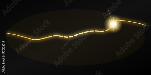 Glowing yellow lightning bolt, electric spark, abstract energy, dynamic power