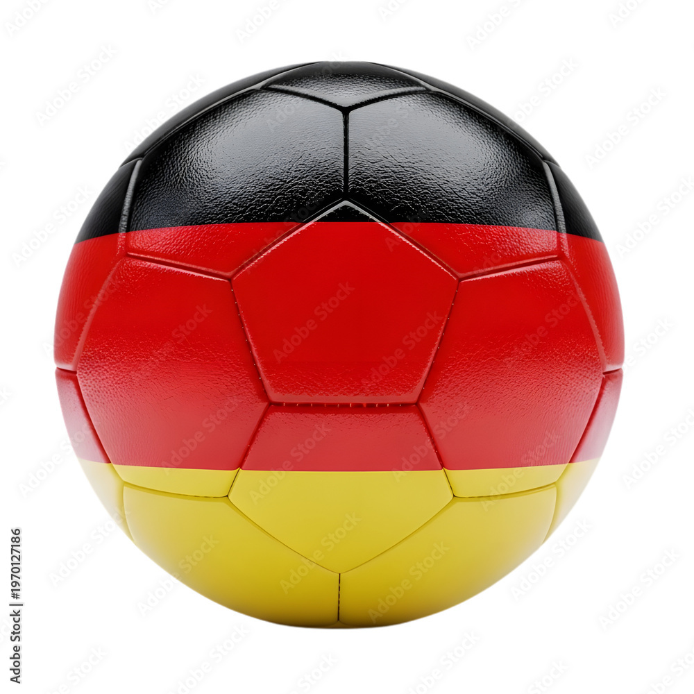 Fototapeta premium A soccer ball with the German flag on transparent background