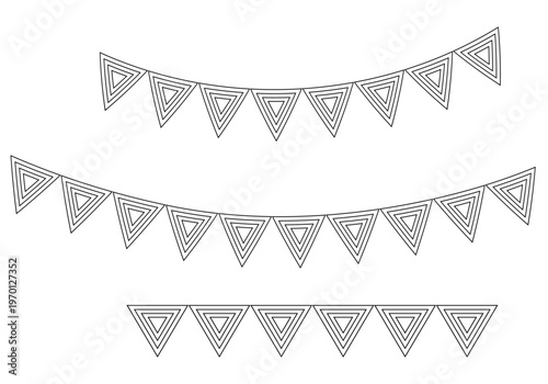 Bunting flags banner png. Carnival garland and birthday party decoration element.