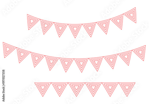 Bunting flags banner png. Carnival garland and birthday party decoration element.