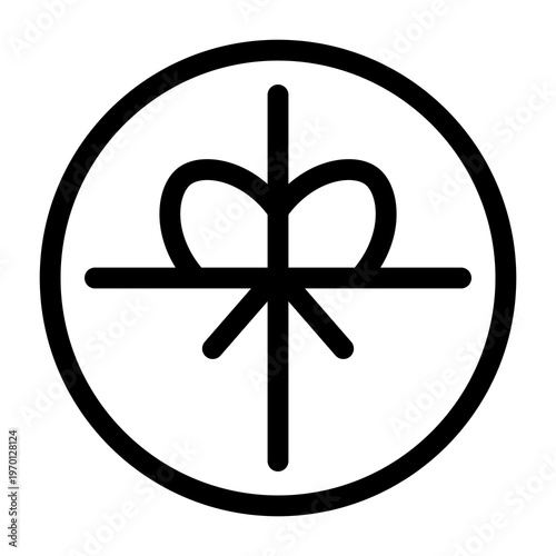 Circle gift vector icon