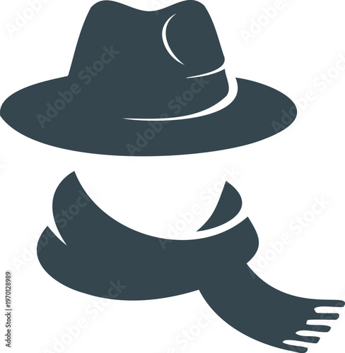 Gray fedora hat and scarf combination for fashion and style  simple design