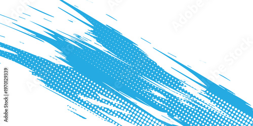Dots halftone white and blue color pattern gradient grunge texture background. Dots pop art comics sport style vector illustration. vector grunge and dot