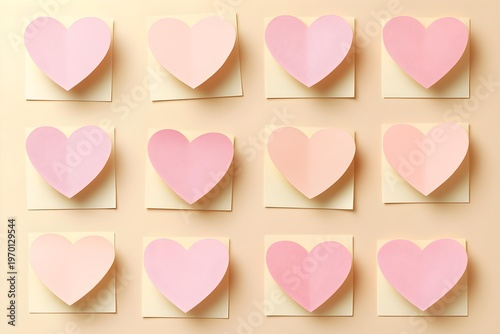 Seamless Background of pink Paper Hearts