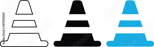 Geometric shapes icons set cones truncated cones and frustums vector icons for design