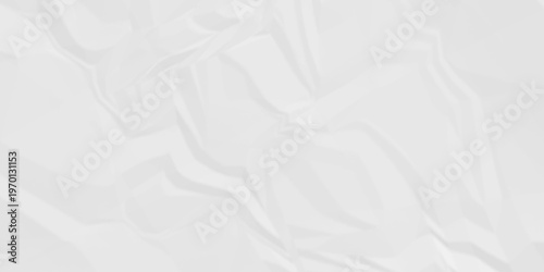 White paper wrinkled texture for background space. Rough white paper. Paper texture, recycled creased paper background.