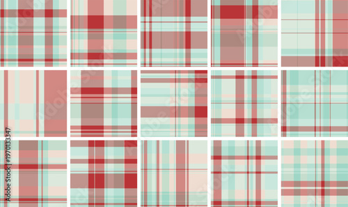 Plaid pack for independent designers and exclusive sewing projects. Vector patterns ideal for garments, scarves, accessories, and digital pattern mockups.