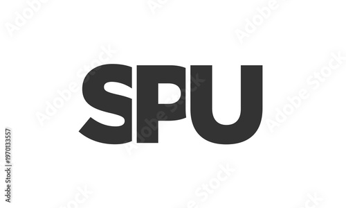 SPU logo design template with strong and modern bold text. Initial based vector logotype featuring simple and minimal typography. Trendy company identity.