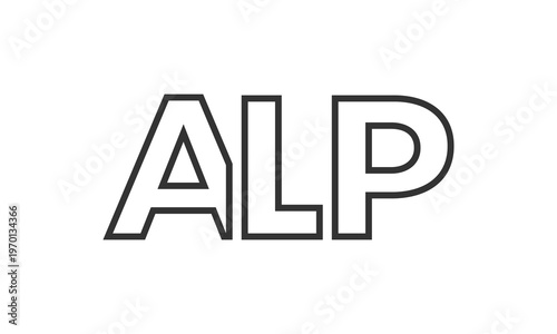 ALP logo design template with strong and modern bold text. Initial based vector logotype featuring simple and minimal typography. Trendy company identity.