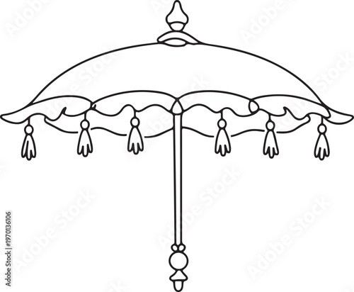 Umbrella line drawing design for parade celebration and festive street event concept