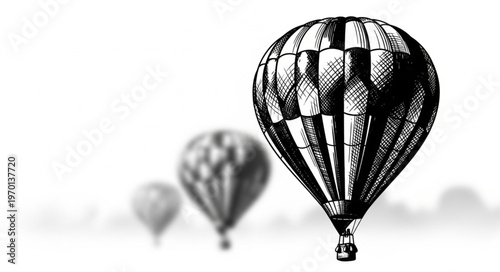 Hot Air Balloons in Flight.