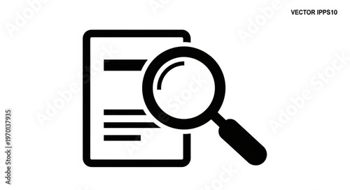 Photos Magnifying Glass on Document Icon.