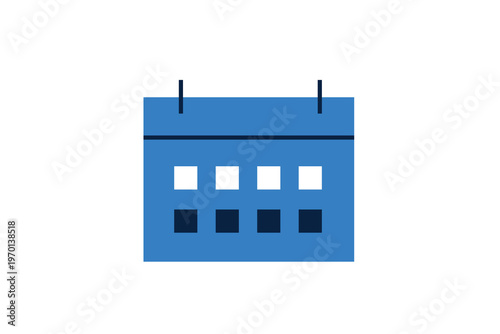 Calendar with a blue header and grid for scheduling appointments and project deadlines.