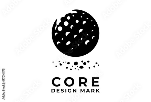 Chocolate Chip Cookie Crumbs Icon Presented As Bold Silhouette Black Vector Illustration For Dessert Concept And Food Detail Design