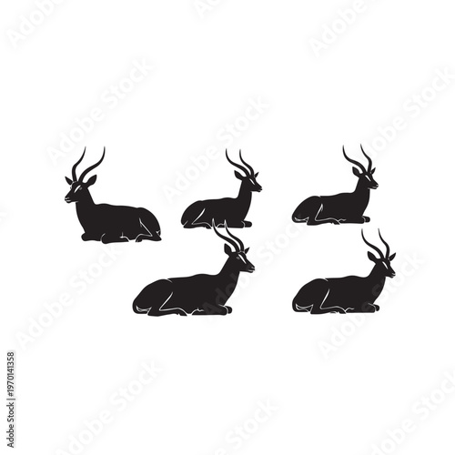 Title 1:

Antelope Sitting Silhouette Set Black and White Vector Illustration

Title 2:

Antelope Resting Silhouette Collection Minimal Wildlife Vector

Title 3:

Antelope Sitting Pose Silhouette Pack